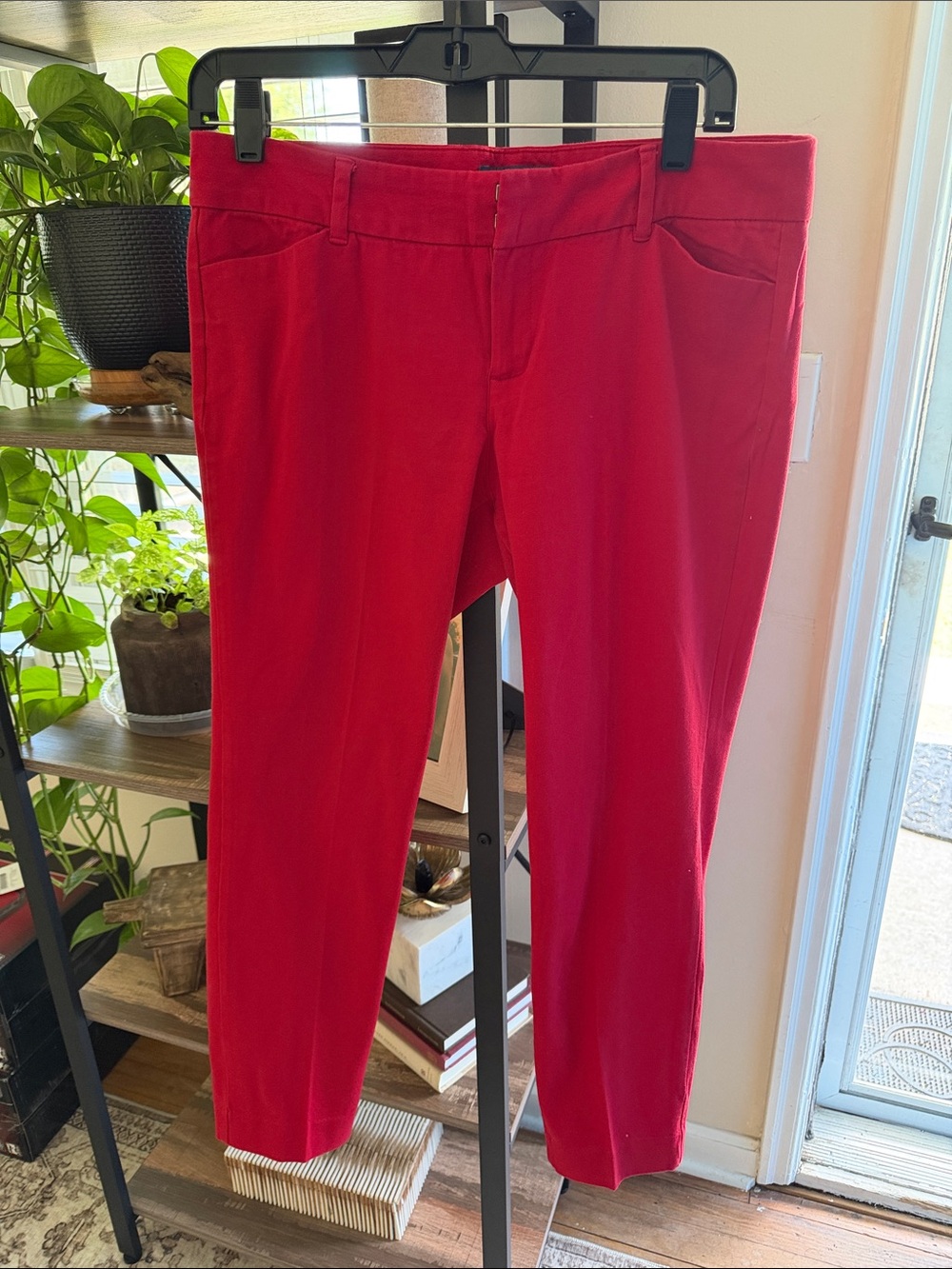 Old Navy Bright Red Cropped Slim Pants